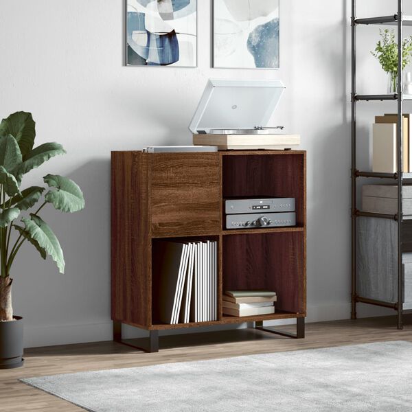 vidaXL Record Cabinet Brown Oak 84.5x38x89 cm Engineered Wood
