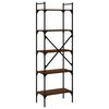 vidaXL Bookcase 5-Tier Brown Oak 56x31.5x174 cm Engineered Wood