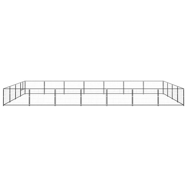 vidaXL Dog Kennel Black 28 m&sup2; Steel