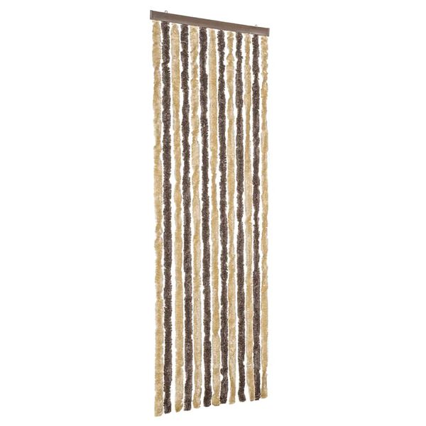 vidaXL Fly Curtain Dark Brown and Beige 56x200 cm Chenille