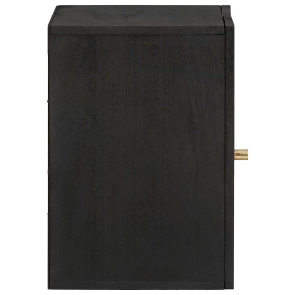 vidaXL Wall Cabinet with Door Black 38 x 33 x 48 cm Solid Mango Wood
