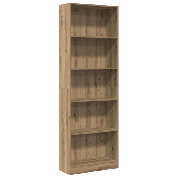 vidaXL Bookcase Artisian Oak 60x24x176 cm Engineered Wood