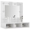 vidaXL Mirror Cabinet with LED High Gloss White 60x31.5x62 cm