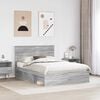 vidaXL Bed Frame Grey Sonoma 160 x 200 cm Solid Pine Wood