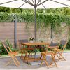 vidaXL 5 Piece Garden Dining Set Anthracite Fabric and Solid Wood
