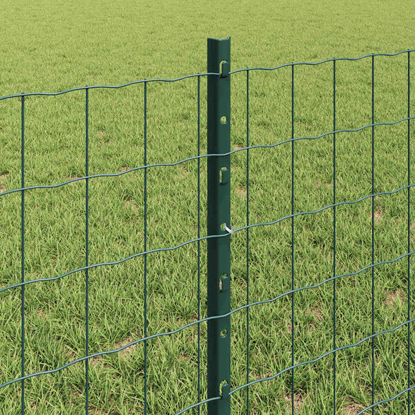 vidaXL Fence and Post Green 0.6 x 10 m Steel