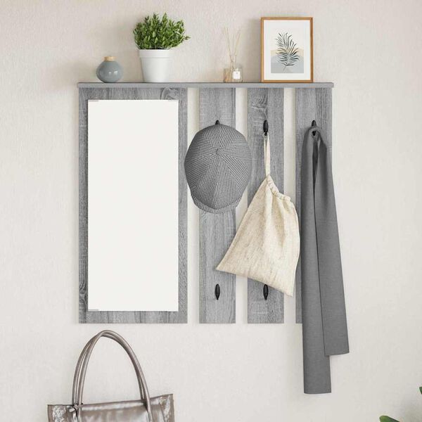 vidaXL Wall-Mounted Coat Rack with Shelf Grey sonoma 84 x 10 x 80 cm