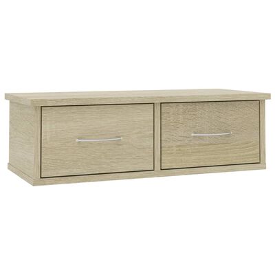 vidaXL Wall-mounted Drawer Shelf Sonoma Oak 60x26x18.5 cm Engineered Wood
