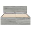 vidaXL Bed Frame with Headboard and LED Grey Sonoma 140x190 cm