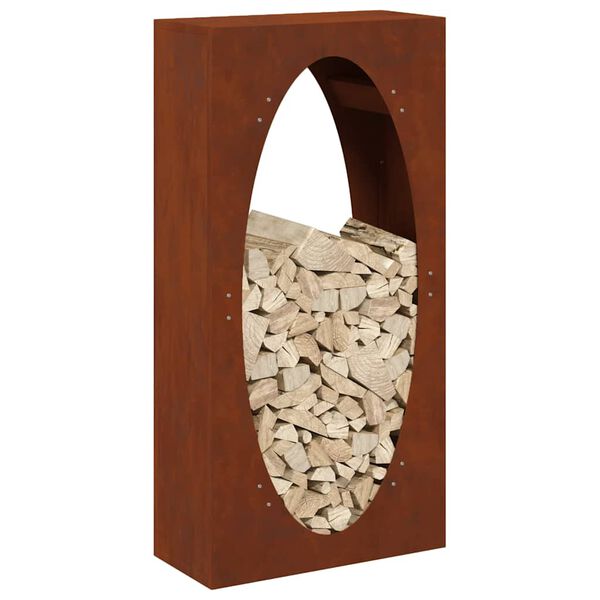 vidaXL Firewood Rack 50x23x100 cm Weathering Steel