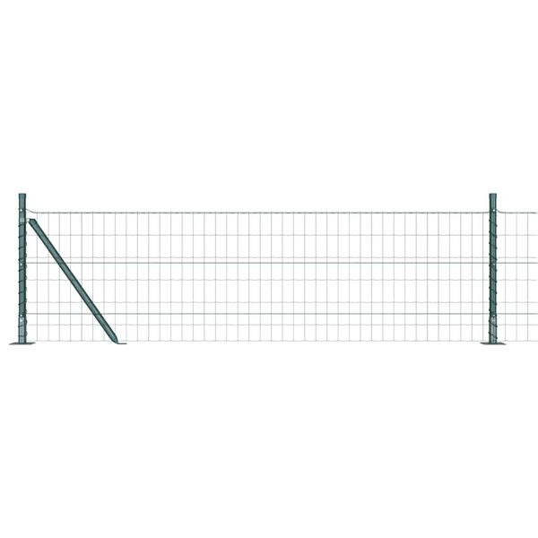 vidaXL Fence with Posts Green 0.6 x 50 m Steel