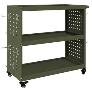vidaXL Tool Trolley Olive Green 75 x 35 x 73 cm Cold-rolled Steel