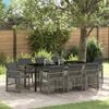 vidaXL Garden Dining Set 9 pcs Grey Poly Rattan