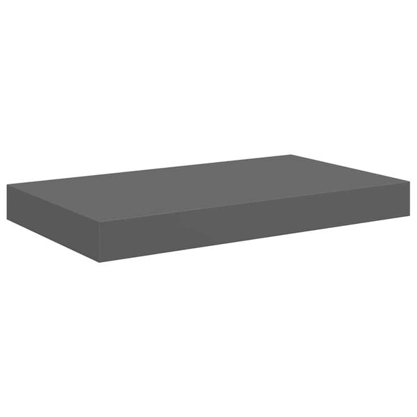 vidaXL Floating Wall Shelf High Gloss Grey 40x23x3.8 cm MDF
