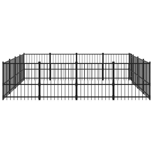vidaXL Outdoor Dog Kennel Steel 15.05 m&sup2;