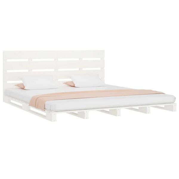 vidaXL Bed Frame without Mattress White 140x190 cm Solid Wood Pine