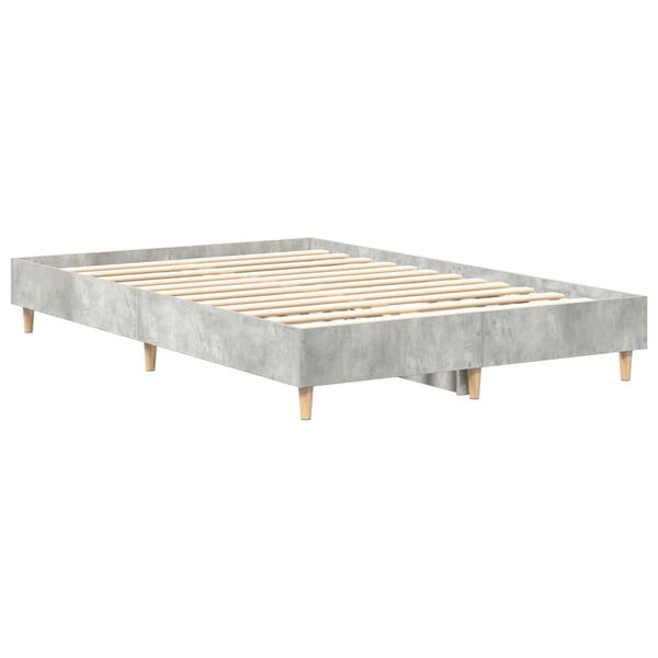 vidaXL Bed Frame No Mattress Concrete Grey 120x200 cm Engineered Wood