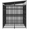 vidaXL Outdoor Dog Kennel with Roof Steel 5.53 m&sup2;