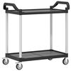 vidaXL 2-Tier Trolley Black 99x50x97 cm Aluminium