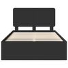 vidaXL Bed Frame with Headboard Black 120 x 190 cm Solid Pine Wood