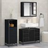 vidaXL Bathroom Furniture Set 3 pcs Black Oak Engineered Wood