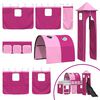 vidaXL Kids'Loft Bed Frame White and Pink 79.5 x 200 cm Metal