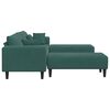 vidaXL Velvet Sofa with Cushion 3 pcs Dark Green 208 cm Velvet