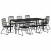 vidaXL Garden Dining Set 9 pcs Black Powder-Coated Steel