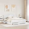 vidaXL Bed Frame with Headboard White 200 x 200 cm Engineered Wood
