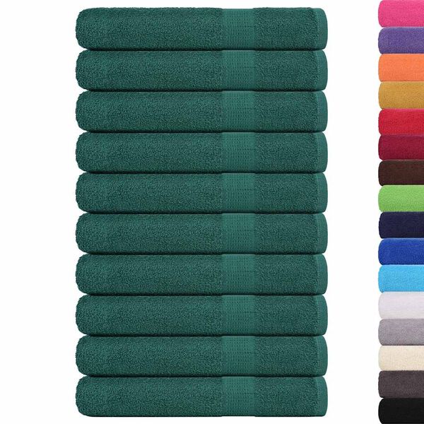 vidaXL Sauna Towels 10 pcs "FROGN" Green 80x200 cm 100% Cotton
