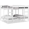 vidaXL Triple Bunk Bed Frame White 160x200/80x160 cm Solid Wood Pine