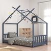 vidaXL Kids Bed Frame Grey Solid Pine Wood 90x200 cm
