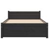 vidaXL Bed Frame without Mattress Black Solid Wood 75x190 cm Small Single