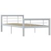 vidaXL Bed Frame without Mattress Grey and White Metal 100x200 cm