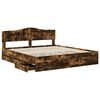 vidaXL Bed Frame with Drawer Smoked Oak 180 x 200 cm Engineer Wood