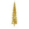 vidaXL Slim Artificial Half Christmas Tree with Stand Gold 240 cm