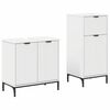 vidaXL Bathroom Furniture Set 2 pcs White Engineered Wood and Metal