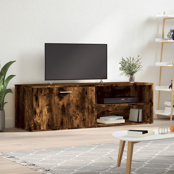 vidaXL TV Cabinet Smoked Oak 120x34x37 cm Engineered Wood