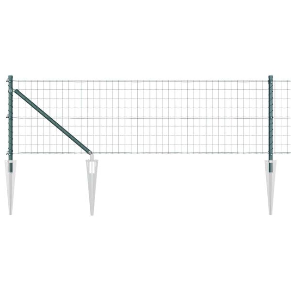 vidaXL Fence with Post Green 0.4 x 25 m Steel and PVC
