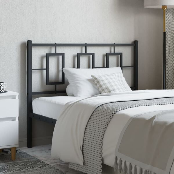 vidaXL Metal Replace Headboard Black 107 cm