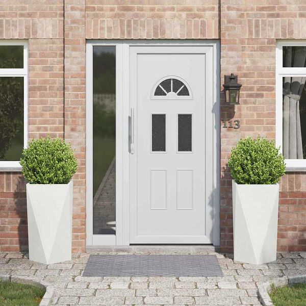 vidaXL Planter 2 pcs White 40 x 40 x 75 cm Steel