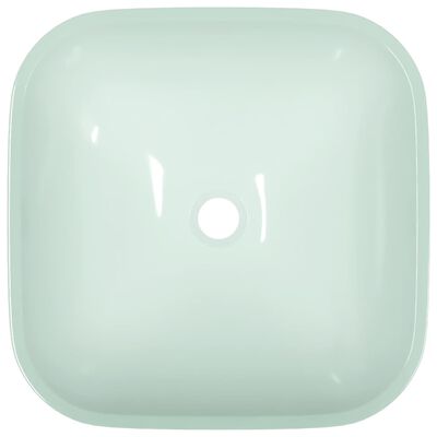 vidaXL Basin Glass 42x42x14 cm White