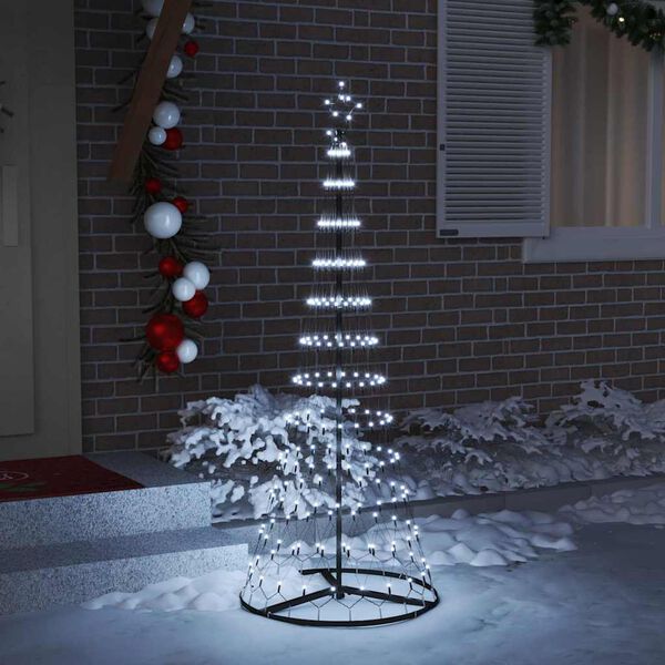 vidaXL LED Christmas Tree Cool White 71 x 71 x 184.5 cm Metal