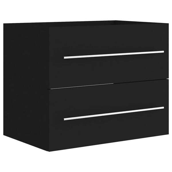 vidaXL Sink Cabinet Black 60x38.5x48 cm Engineered Wood