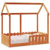 vidaXL Kids' House Bed Frame Wax Brown 70x140 cm Solid Wood Pine