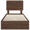 vidaXL Storage Bed with Drawer Brown Oak 90 x 200 cm Engineered Wood