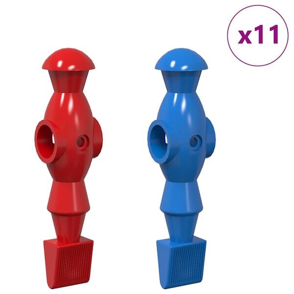 vidaXL Football Table Players 22 pcs Blue and Red 2.4 x 2.1 x 9.7 cm