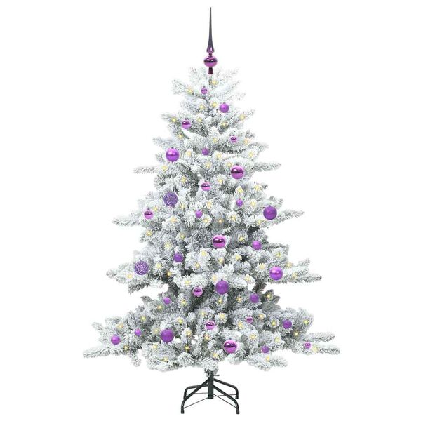 vidaXL Artificial Hinged Christmas Tree White 150 cm PVC and Steel