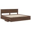 vidaXL Bed Frame with Drawer Brown Oak 200 x 200 cm Engineer Wood
