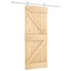 vidaXL Sliding Door Natural and White 85 x 210 cm Solid Pine Wood